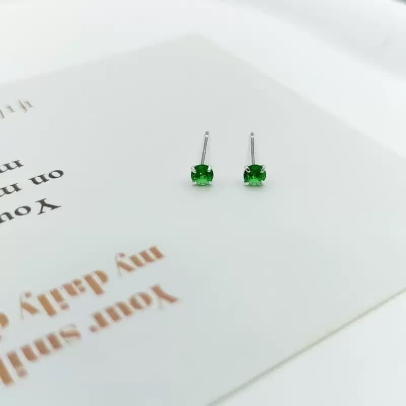 925 Silver Peas Simple Student Earrings Fashionable Ear Sticks Mini Small Round Beads Earrings Jewelry Korean Style 10