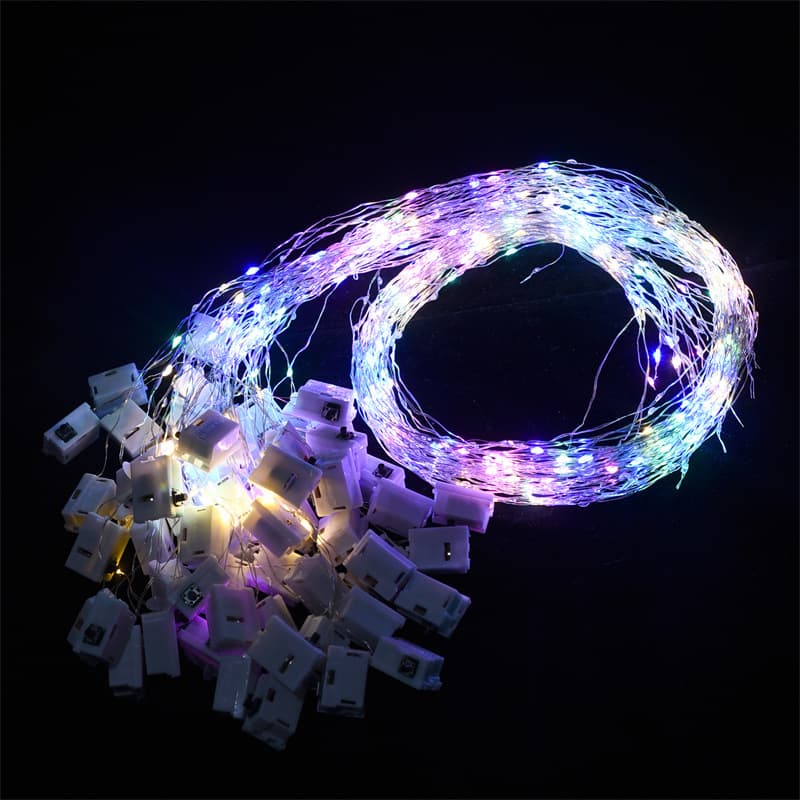 LED small lights Christmas bouquet decoration atmosphere copper wire lantern battery box light string small white box light string stars wholesale 4