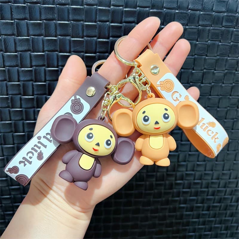 Creative and cute Russian big-eared monkey keychain trendy big-eared monkey key chain for men and women wholesale gift for claw machine 1