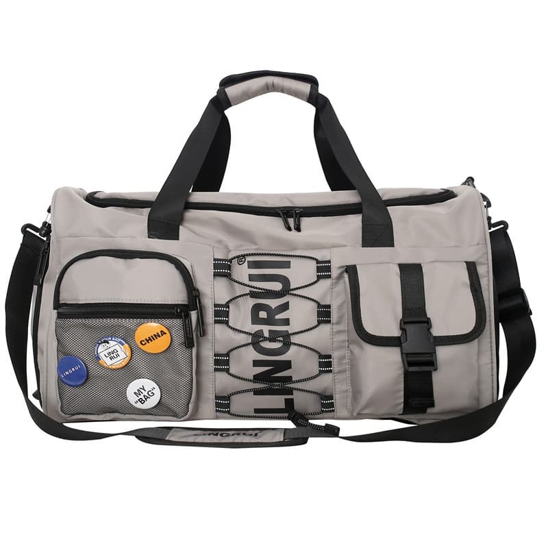 Large-capacity trendy brand new short-distance travel fitness bag trendy cool sports portable storage luggage bag training double backpack 5