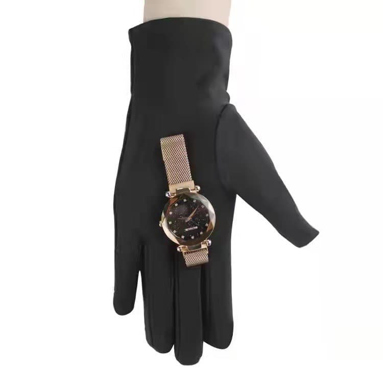 Black jewelry gloves high elastic lycra nylon watch and play performance gloves jewelry shopping guide luxury goods 5