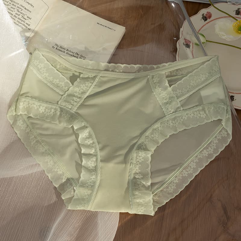 New style women's lace underwear female pure lust style girl style high-looking mid-waist ice silk sexy girls women's wholesale 7
