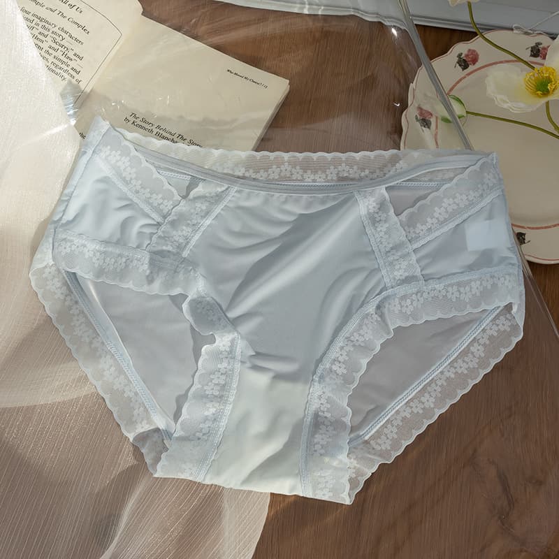 New style women's lace underwear female pure lust style girl style high-looking mid-waist ice silk sexy girls women's wholesale 9