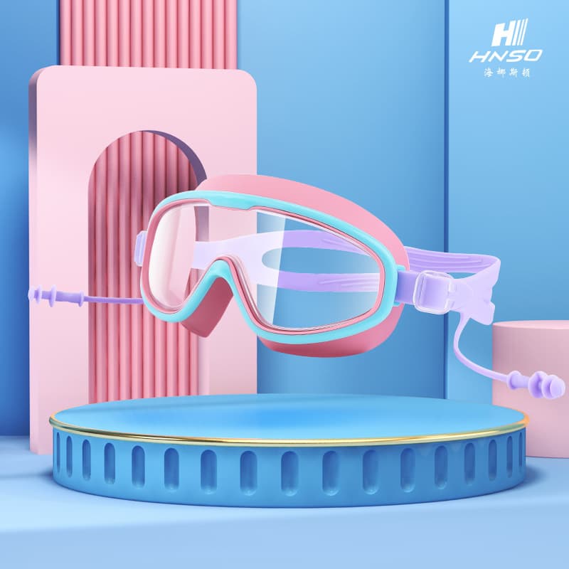 HNSD children's swimming goggles large frame anti-high definition water-proof anti-fog with earplugs and eye protection swimming goggles professional training manufacturer 7