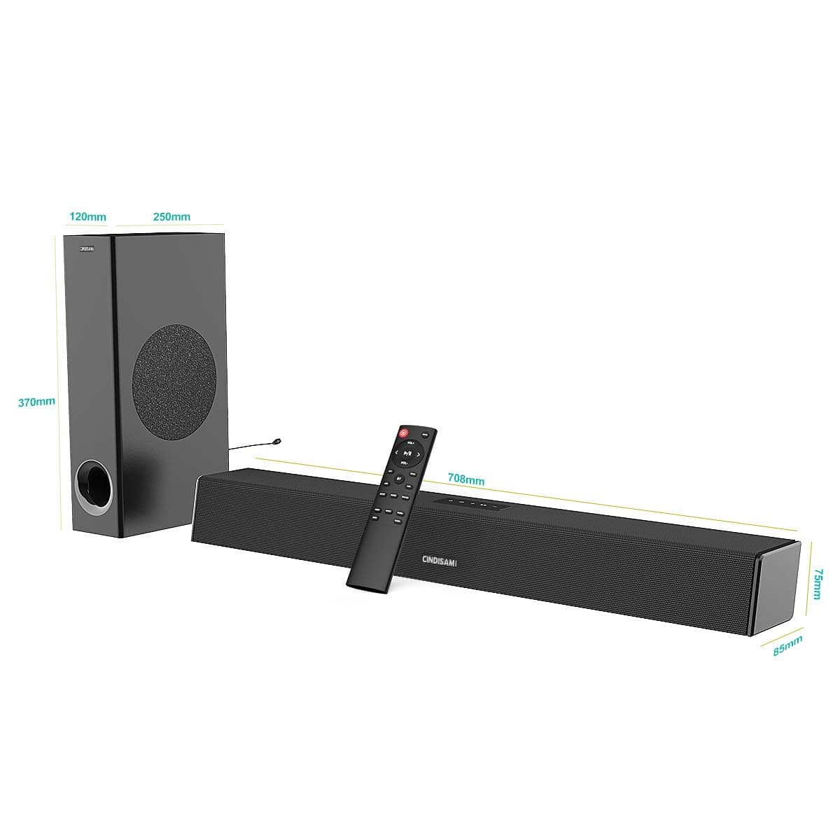Pillow speaker echo wall soundbar sound bar TV speaker wireless home theater 120W high power sound