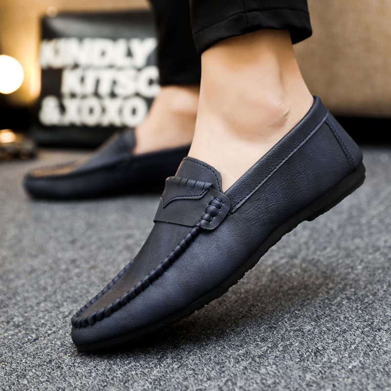 Summer Breathable Non-Slip Wear-Resistant Men's Shoes 2024 New Lazy Slip-On Men's Loafers Versatile Casual Leather Shoes 5