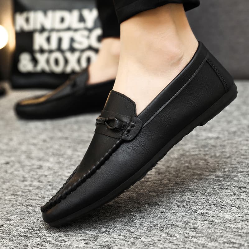 Summer Breathable Non-Slip Wear-Resistant Men's Shoes 2024 New Lazy Slip-On Men's Loafers Versatile Casual Leather Shoes 8