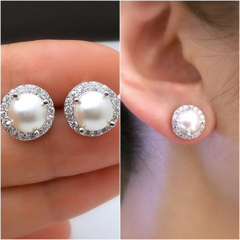 Cao Shi mini imitation pearl earrings for women French elegant temperament women's pearl earrings fashionable commuting accessories 1