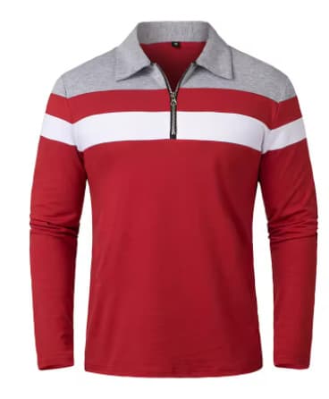 Cross-border men's long-sleeved Polo shirt casual slim shirt contrasting color stitching T-shirt tops foreign trade men's clothing 8