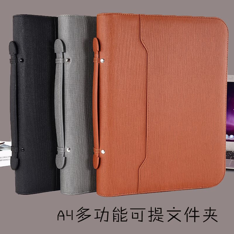 Wholesale folder A4 multifunctional leather loose-leaf manager folder business office contract loose-leaf folder in stock 1