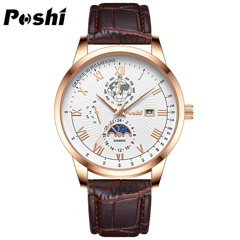 Swiss Business Belt Watch Men's Quartz Watch Genuine Waterproof Brand Name Watch Men's Watch Douyin One Piece Dropshipping 7