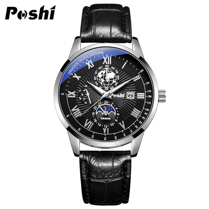 Swiss Business Belt Watch Men's Quartz Watch Genuine Waterproof Brand Name Watch Men's Watch Douyin One Piece Dropshipping 9