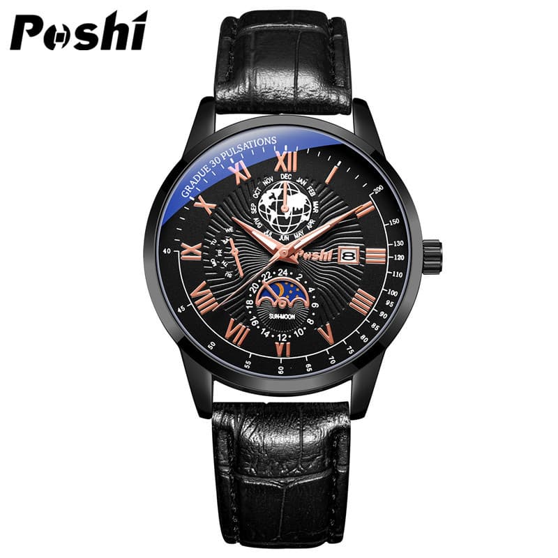 Swiss Business Belt Watch Men's Quartz Watch Genuine Waterproof Brand Name Watch Men's Watch Douyin One Piece Dropshipping 10