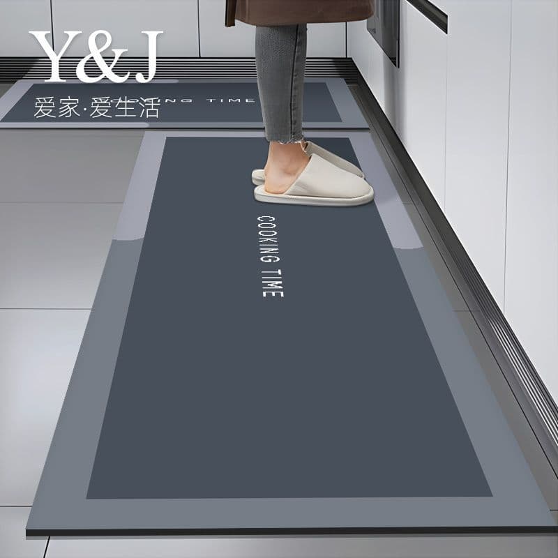 Modern diatom mud kitchen floor mats, non-slip, oil-absorbing, water-absorbing door floor, stain-resistant foot mats, household washable carpets 4