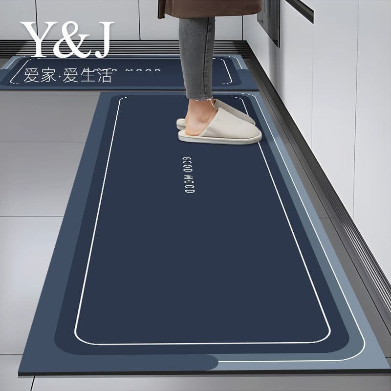 Modern diatom mud kitchen floor mats, non-slip, oil-absorbing, water-absorbing door floor, stain-resistant foot mats, household washable carpets 7