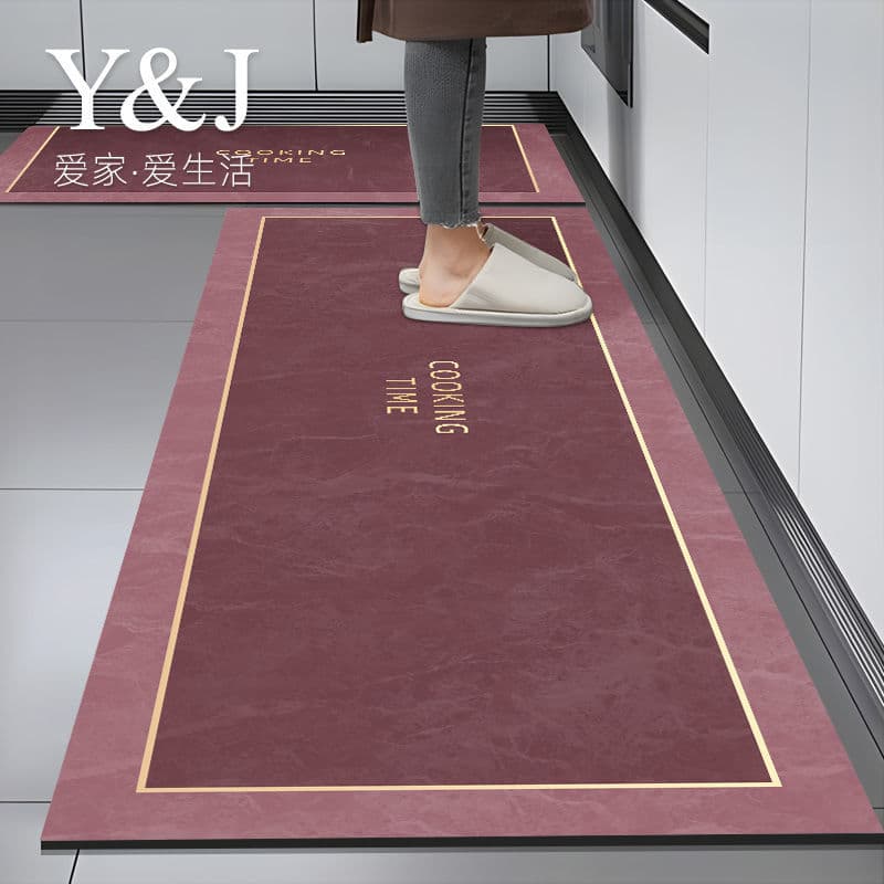 Modern diatom mud kitchen floor mats, non-slip, oil-absorbing, water-absorbing door floor, stain-resistant foot mats, household washable carpets 8