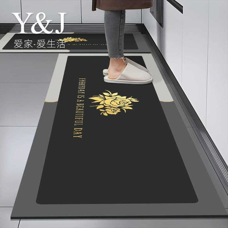 Modern diatom mud kitchen floor mats, non-slip, oil-absorbing, water-absorbing door floor, stain-resistant foot mats, household washable carpets 10