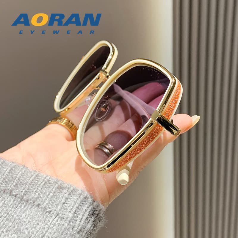 Sunglasses for women summer sun protection and UV protection 2026 new style trendy big face slimming sunglasses advanced sense polarized glasses 4