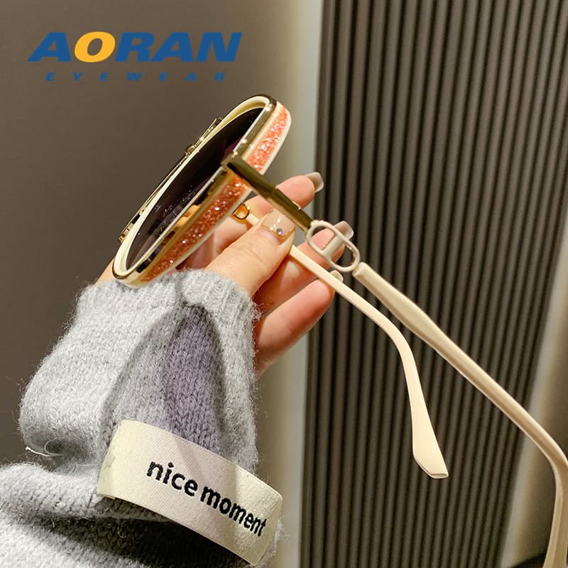 Sunglasses for women summer sun protection and UV protection 2026 new style trendy big face slimming sunglasses advanced sense polarized glasses 5
