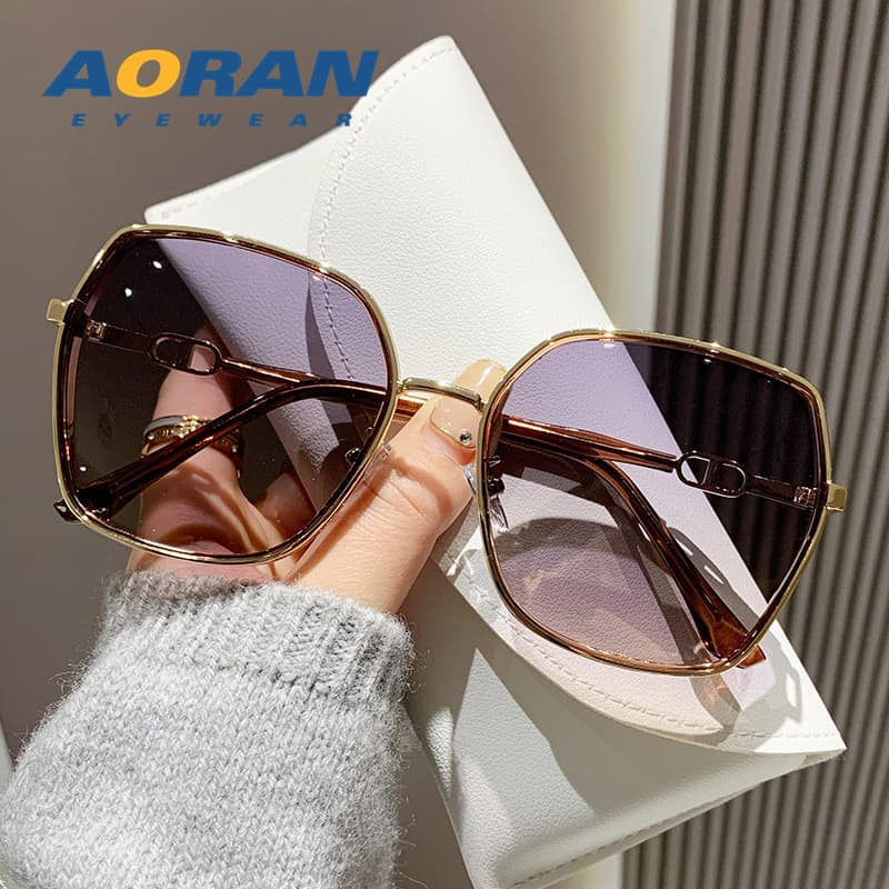 Sunglasses for women summer sun protection and UV protection 2026 new style trendy big face slimming sunglasses advanced sense polarized glasses 8