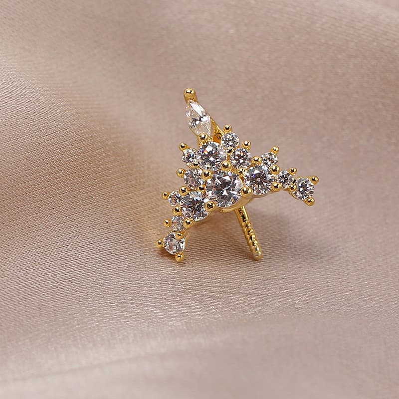 Domestic copper 14K gold-filled Ice Queen pearl earrings pendant set DIY accessories S925 silver needle jewelry for women 6
