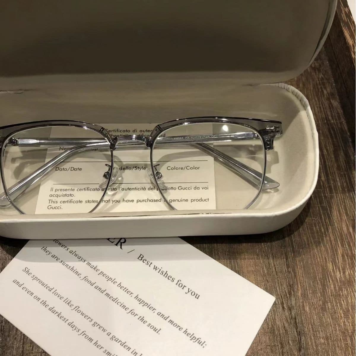 Half-frame myopia glasses frame for men, transparent coconut gray eyebrow frame, anti-blue light eye flat mirror for women 2204 1