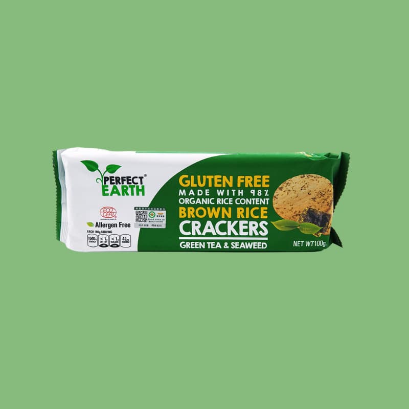 Gluten-free organic brown rice crackers, chia seeds and seaweed, sugar-free, no added wheat, skin-friendly Hashimoto Toshiho snacks 10