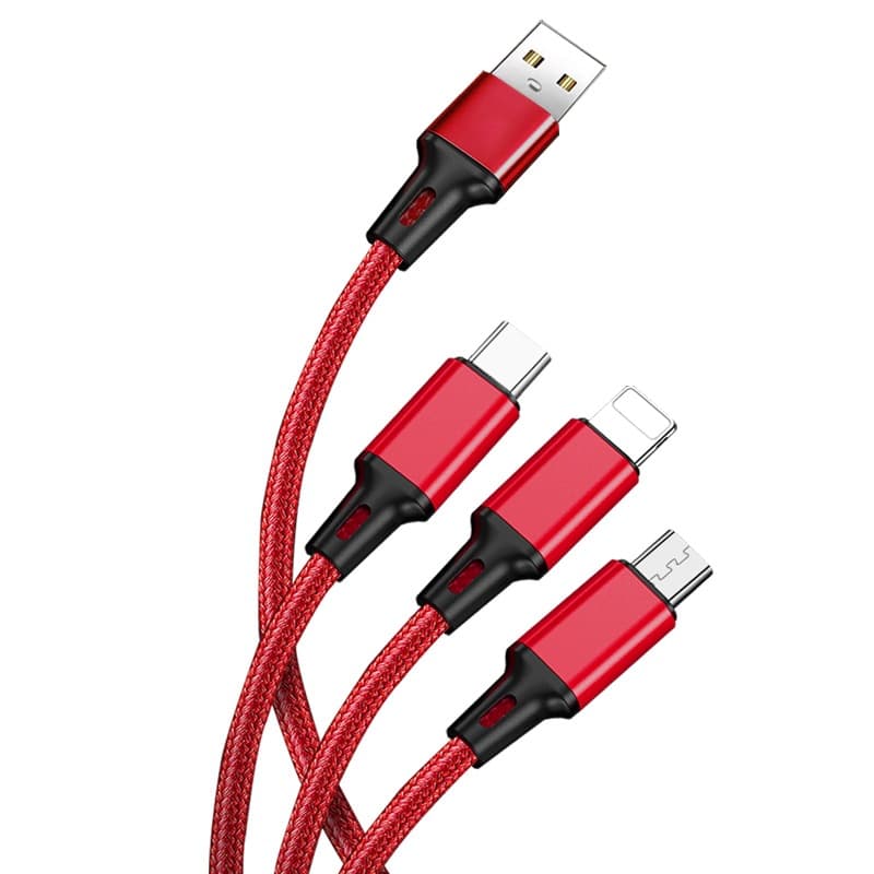 Three-in-one mobile phone fast charging one-to-three fast three-head three-wire charging data cable 4