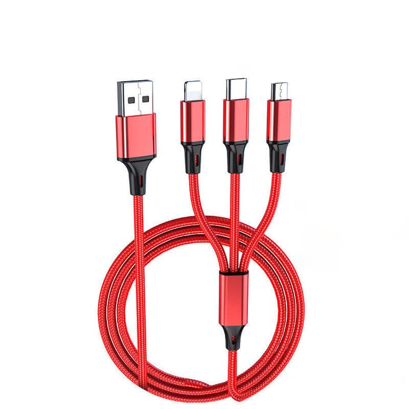 Three-in-one mobile phone fast charging one-to-three fast three-head three-wire charging data cable 6