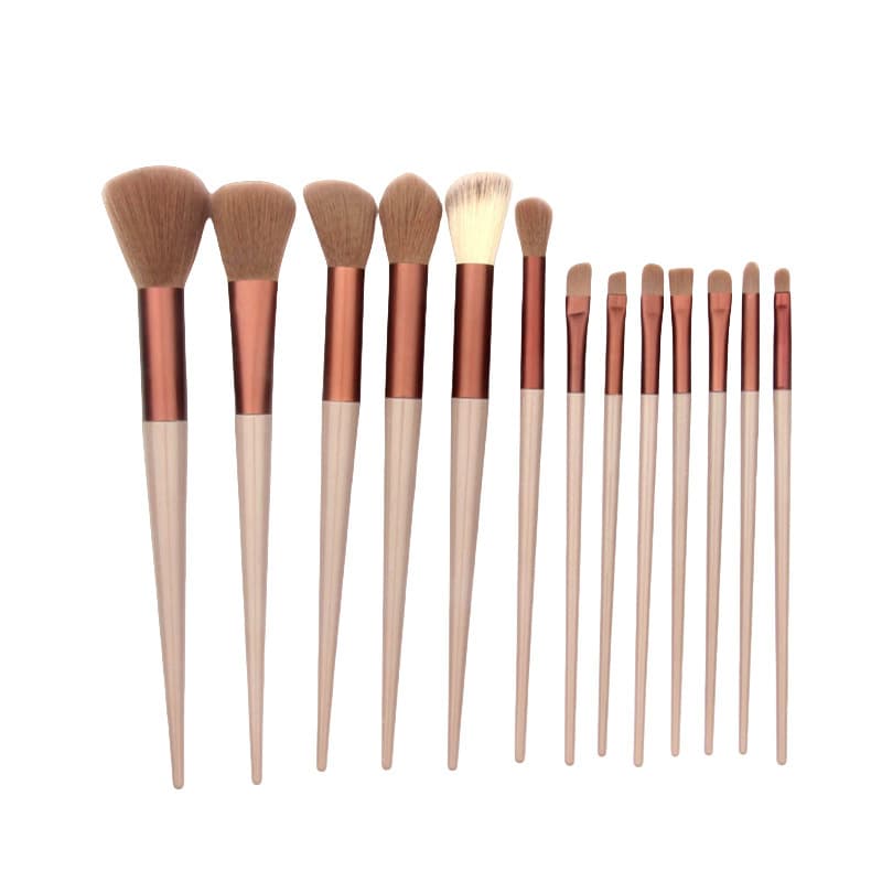 13-piece makeup brush set, milky white Four Seasons Green Latte dispersion powder brush, contour concealer eye shadow, a complete set 6