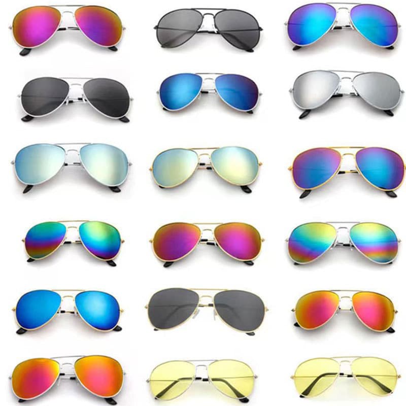 Hot selling 3026 color film sunglasses for men and women, driving and fishing trendy sunglasses, fashionable aviator glasses wholesale