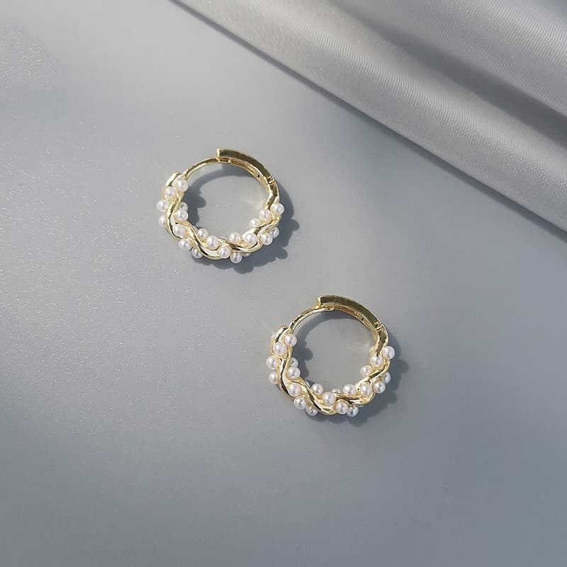 2023 New Pearl Earrings Irregular Temperament Earrings Internet Celebrity Trendy Earrings Small and Exquisite Earrings Women's Trend 2
