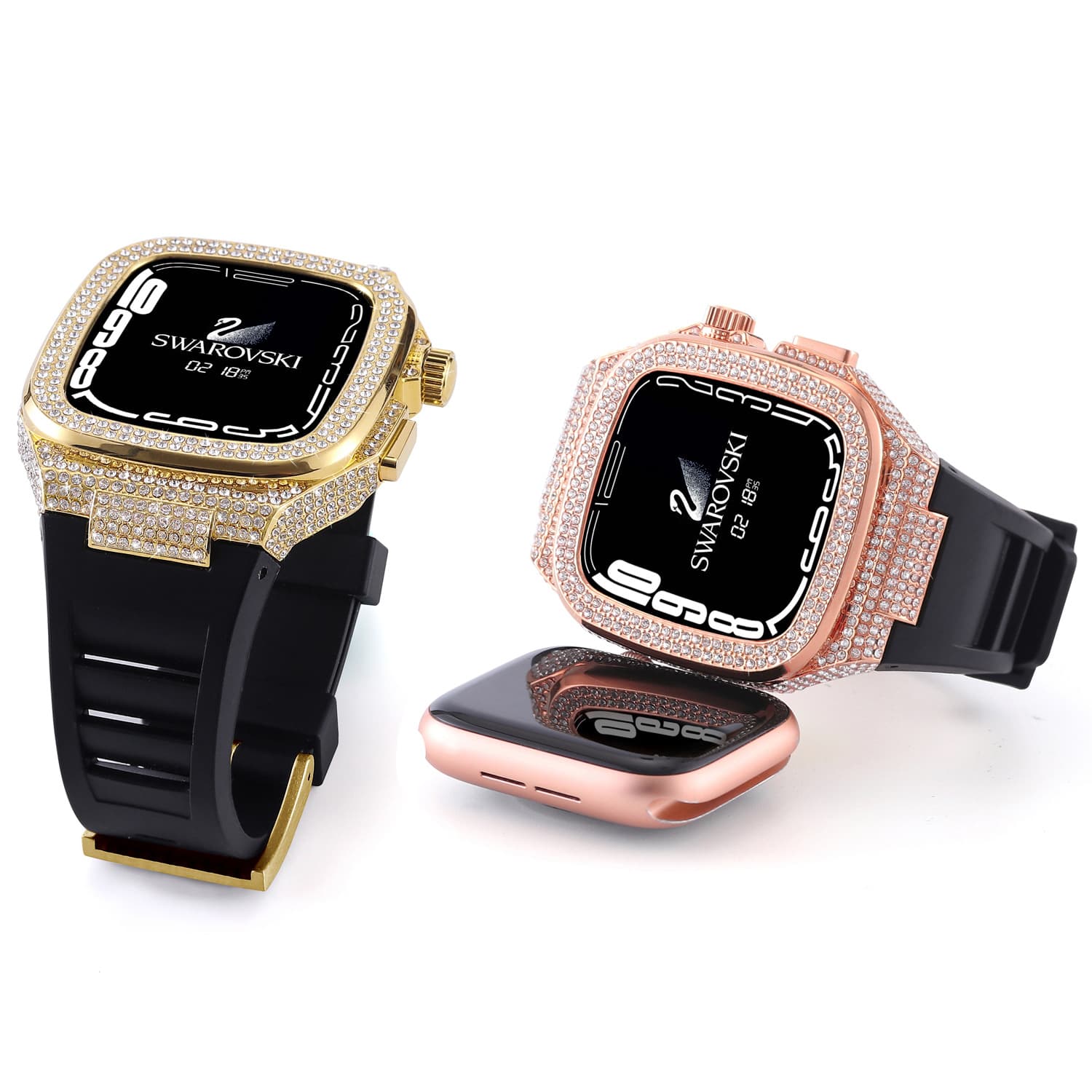 New model suitable for apple watch 10 apple watch strap diamond case liquid silicone integrated watch case strap 2