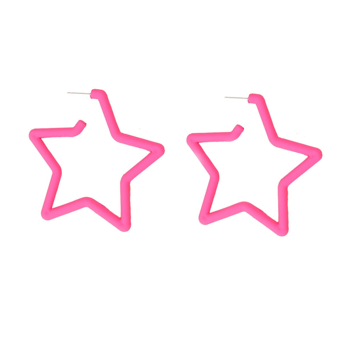 European and American cross-border new earrings Barbie pink best-selling set rose red geometric versatile holiday style summer earrings for women 5