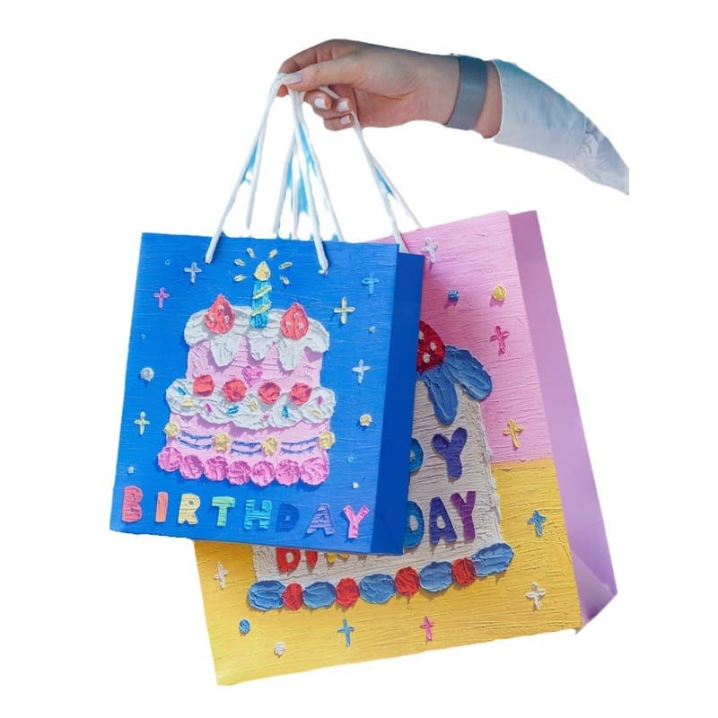 Meowshu Birthday Oil Painting Gift Bag Gift Box Literary Handbag Holiday Bouquet Packaging Gift Paper Bag 6
