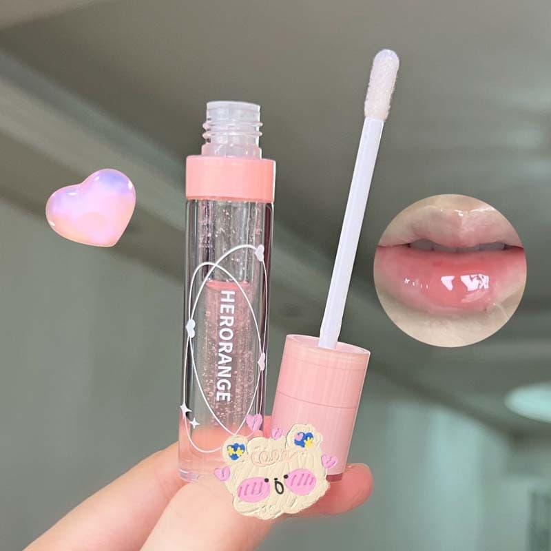 HERORANGE~Aqua Crystal Transparent Lip Oil Nourishing and Moisturizing Mirror Lip Gloss Transparent Watery Glass Lip Gloss 2