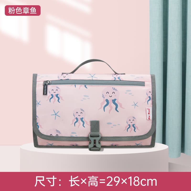 Baby portable diaper changing pad, out-and-out mother and baby bag diaper pad, baby folding storage bag, waterproof and leak-proof 7