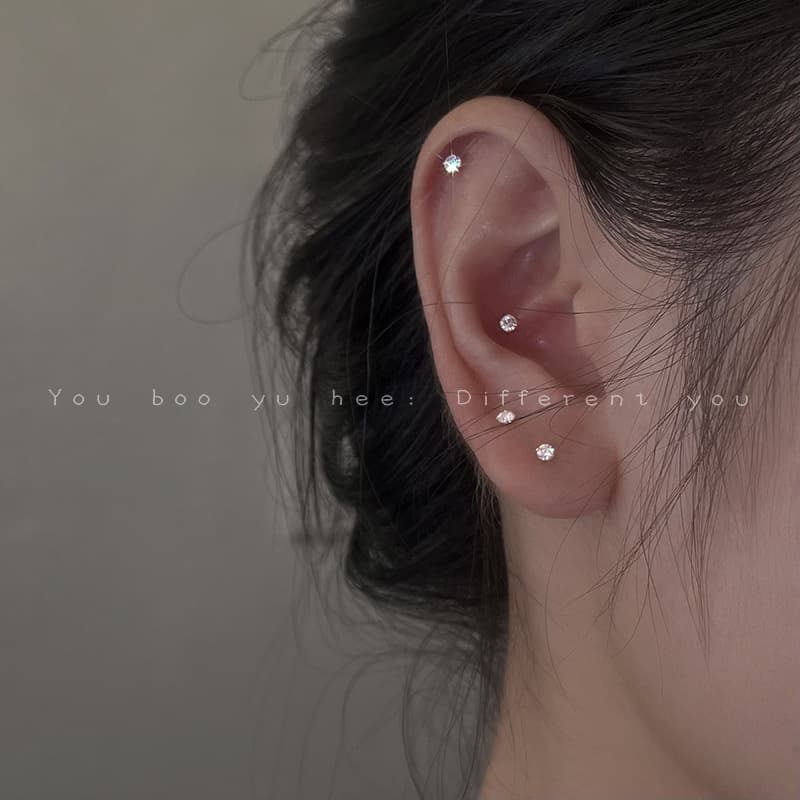 S925 sterling silver needle exquisite and compact design earrings for women niche high-end piercing free ear bone ear stick earrings 1