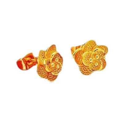 Rose flower earrings, gold-plated copper earrings, super fairy fashion new style, fresh and sweet, long-lasting, manufacturer wholesale 6