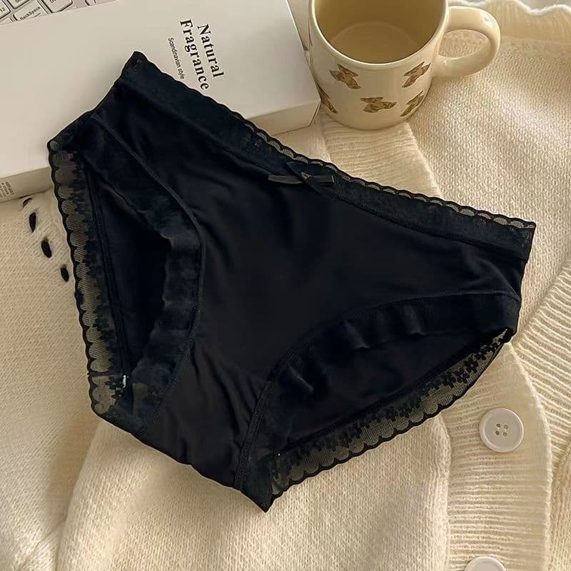 [Butt Mask Pants] Spring and summer color ice silk seamless panties for girls mid-waist pure desire sexy lace girl panties 10