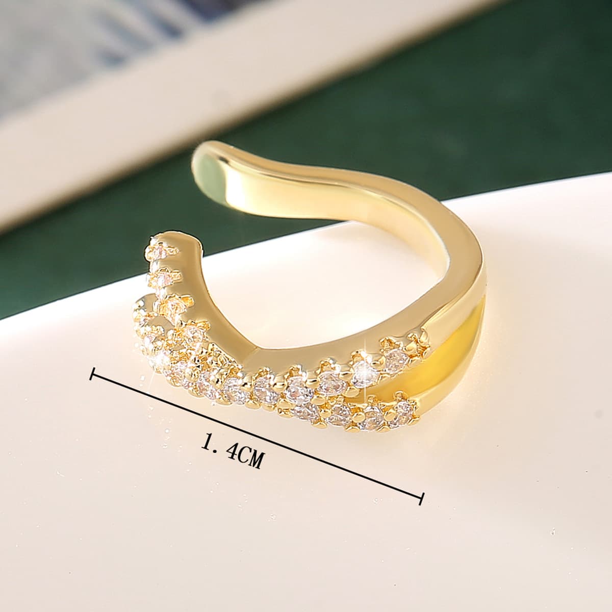 Amazon best selling copper inlaid zircon cross ear clip exaggerated simple non-pierced earrings piercing jewelry wholesale for women 4