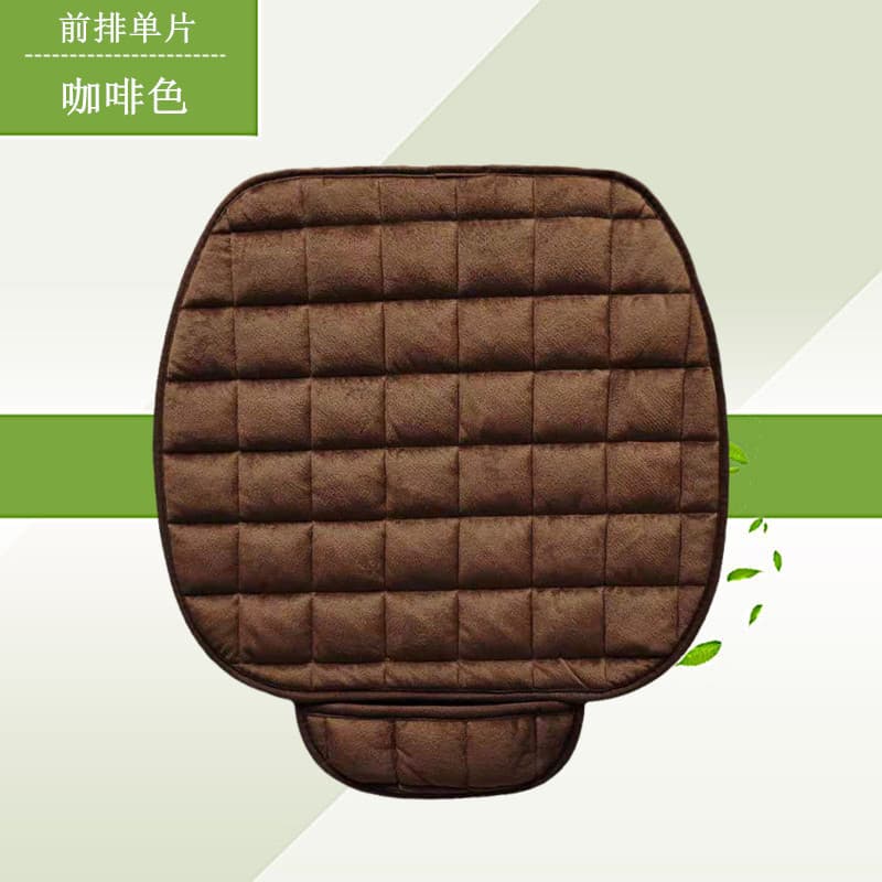 Winter car seat cushion without backrest, checkered embroidered plush, tie-free warm three-piece set, front and rear single-piece seat cushions 8