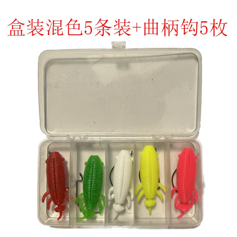 Manufacturer Lua soft bait black fake bait floating soft worm thunderworm 8cm/13g black fish special killing crank hook Lua bait 7