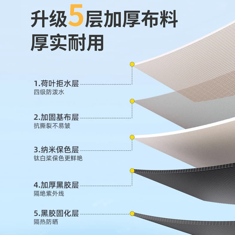 Canopy tent outdoor camping sunshade hexagonal black glue coated with silver thickened curtain sun protection pergola camping picnic equipment 4