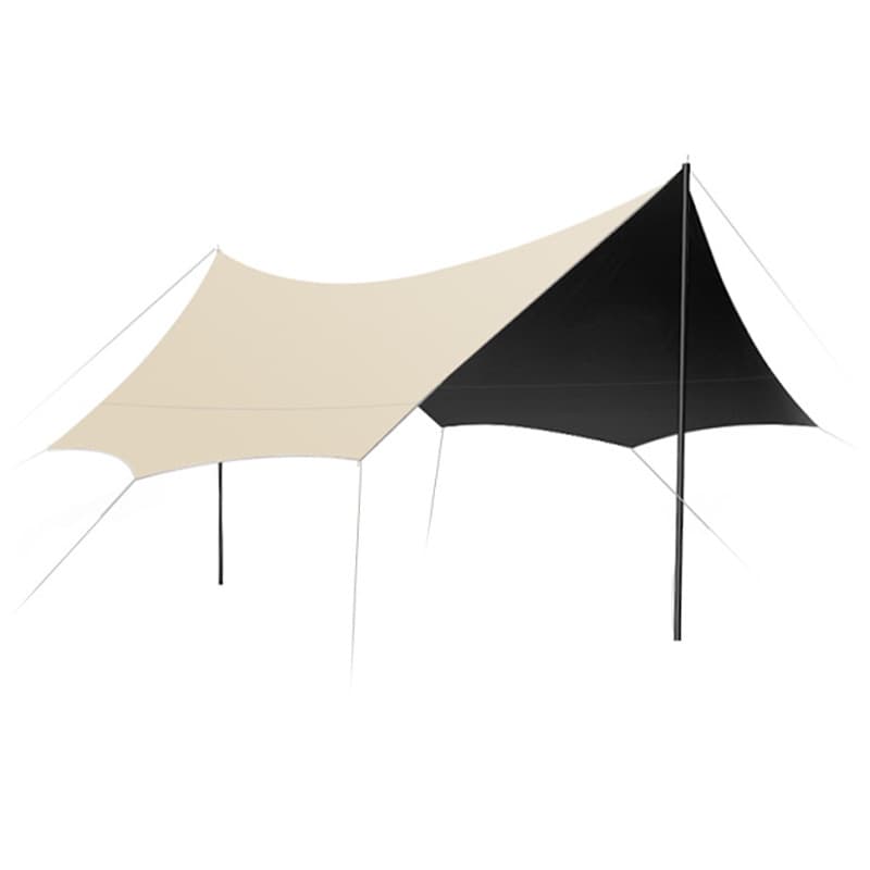 Canopy tent outdoor camping sunshade hexagonal black glue coated with silver thickened curtain sun protection pergola camping picnic equipment 6