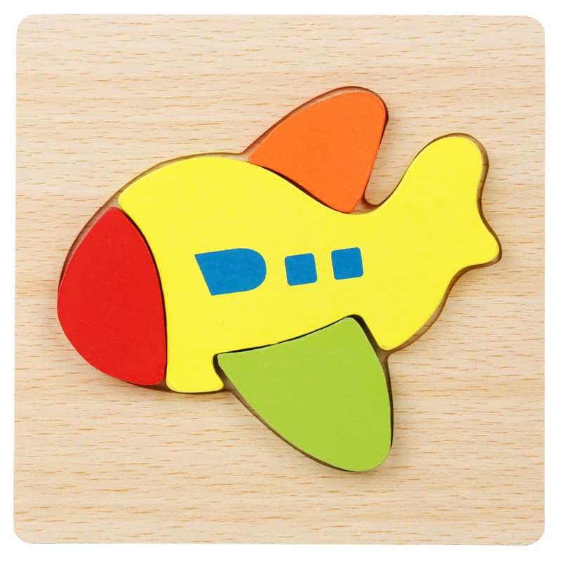 Cross-border wooden early childhood education three-dimensional puzzle building blocks animal traffic cognitive puzzle baby intellectual development toys 9