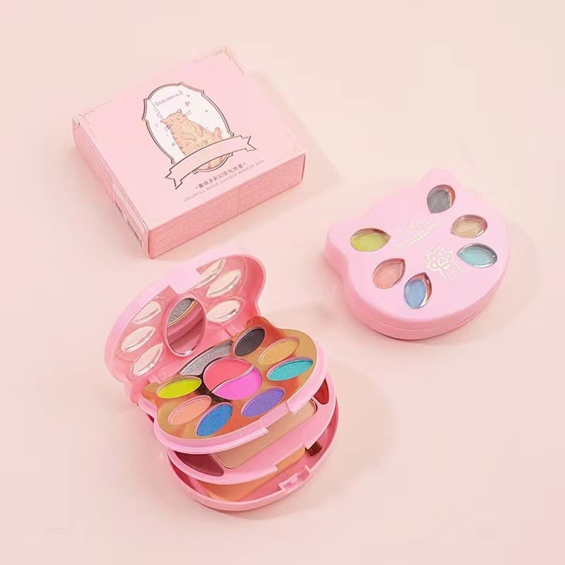Lucky colorful makeup box, lip gloss, blush, foundation, five colors of eye shadow in one box Q2171 5