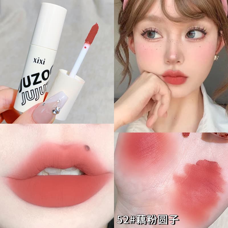 xixi mousse smooth color lip mud matte matte velvet whitening lip glaze for students affordable not easy to fade lipstick 9