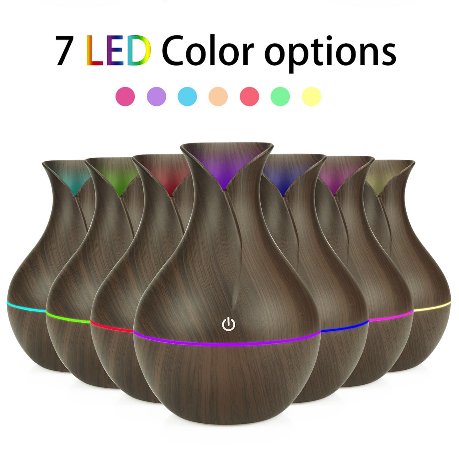 The factory cross-border specializes in usb mini colorful wood grain vase humidifier aromatherapy machine air purifier hydration device 5