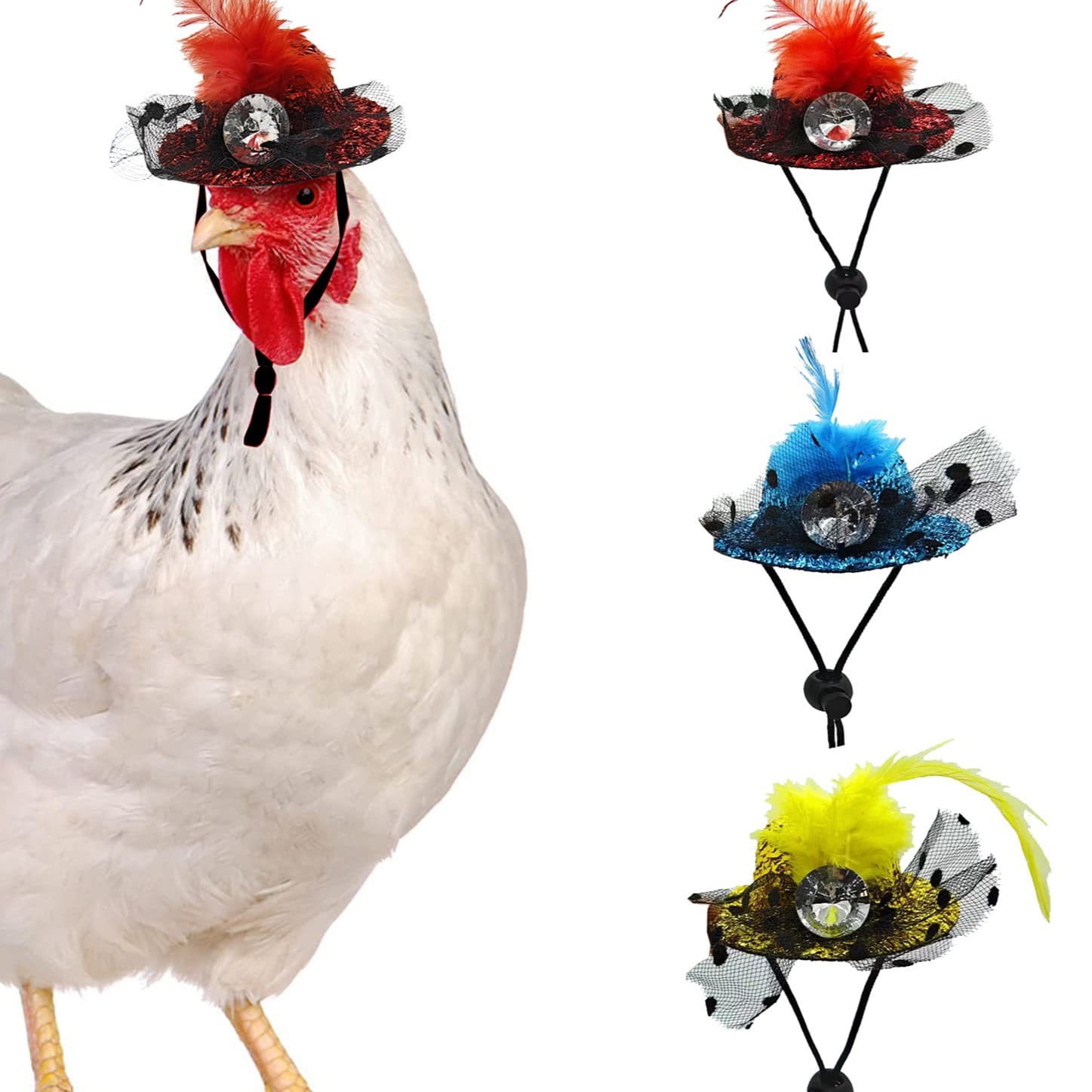 Cross-border rooster, hamster, rabbit, guinea pig, squirrel, pet hat with rope, decorative accessories, decorative small animal hat 1